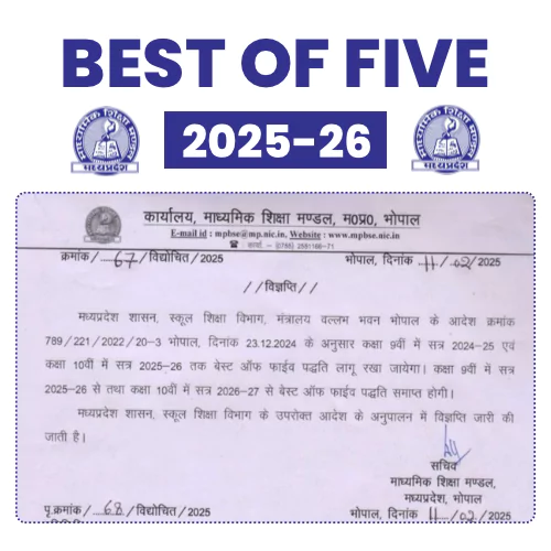 Mp board Best of five Yojana 2025-26 chalu hai ya nahi ( एमपी बोर्ड बेस्ट ऑफ फाइव योजना चालू है या नहीं)